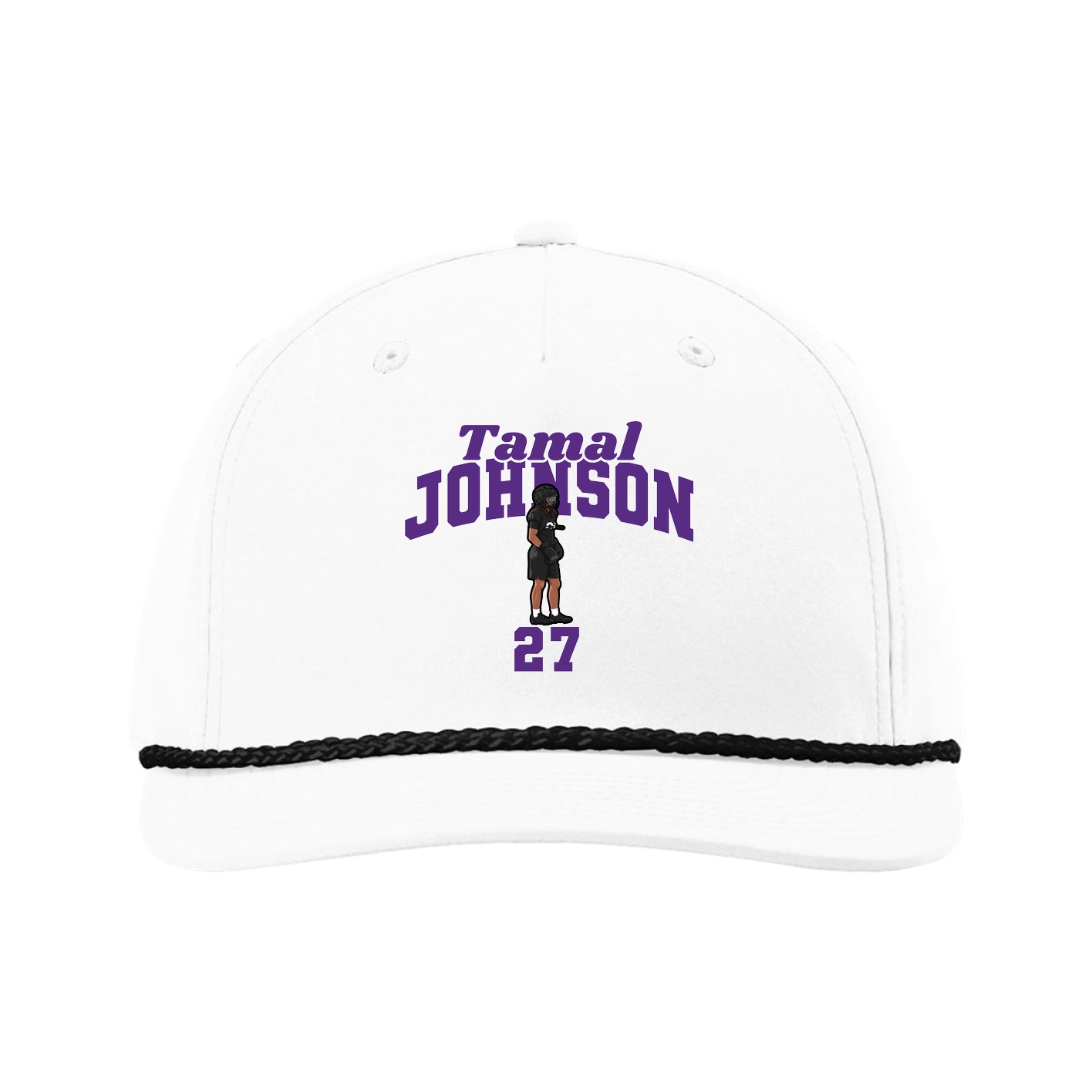 Five-Panel Classic Rope Cap — Signature Arch in White