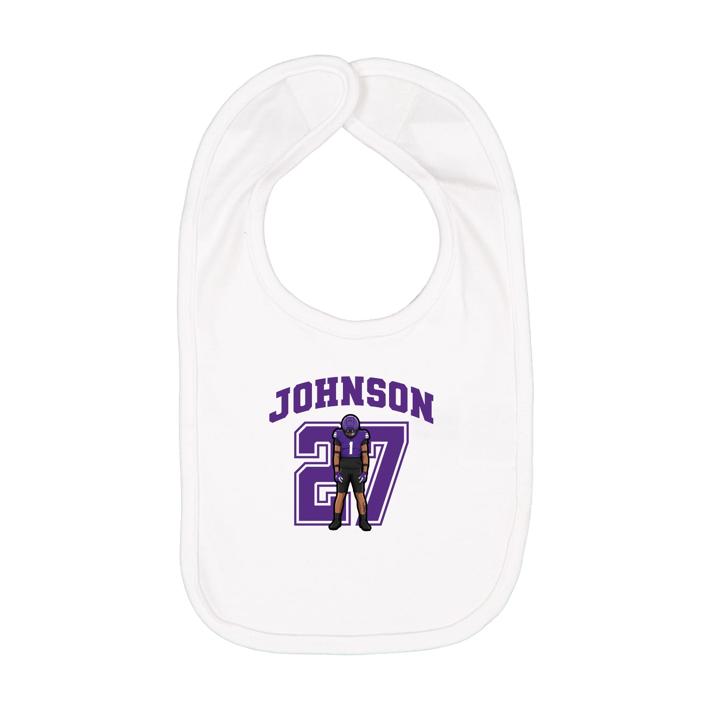 Infant Bib — Number in White