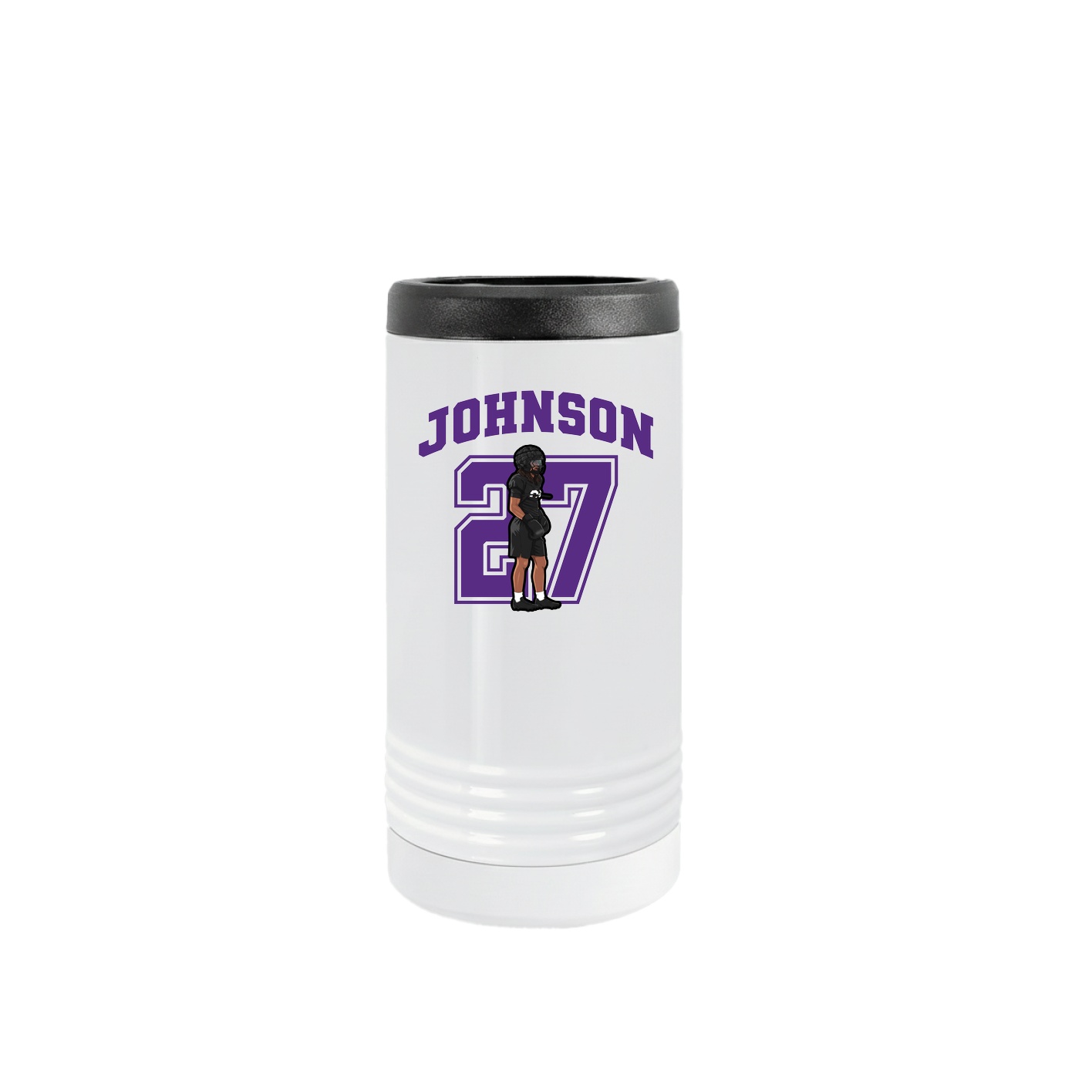 Slim Beverage Holder — Number in White