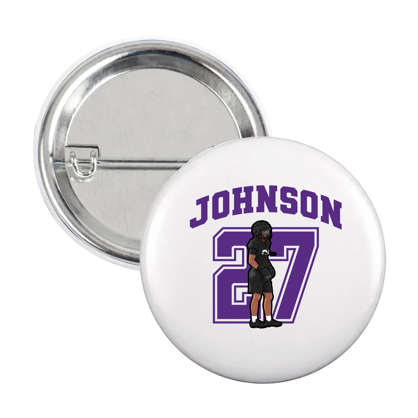 Game Day Button — Number in White