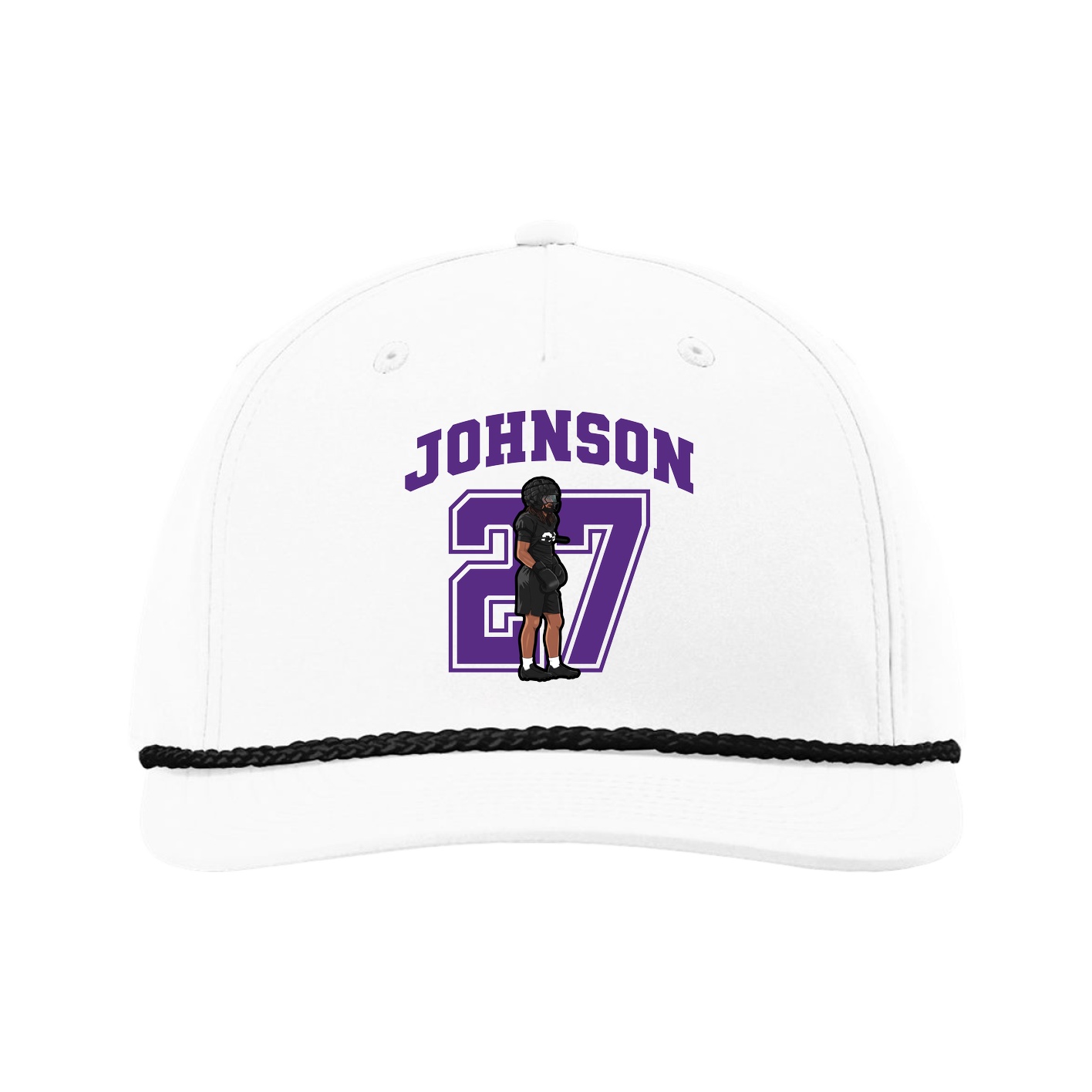 Five-Panel Classic Rope Cap — Number in White
