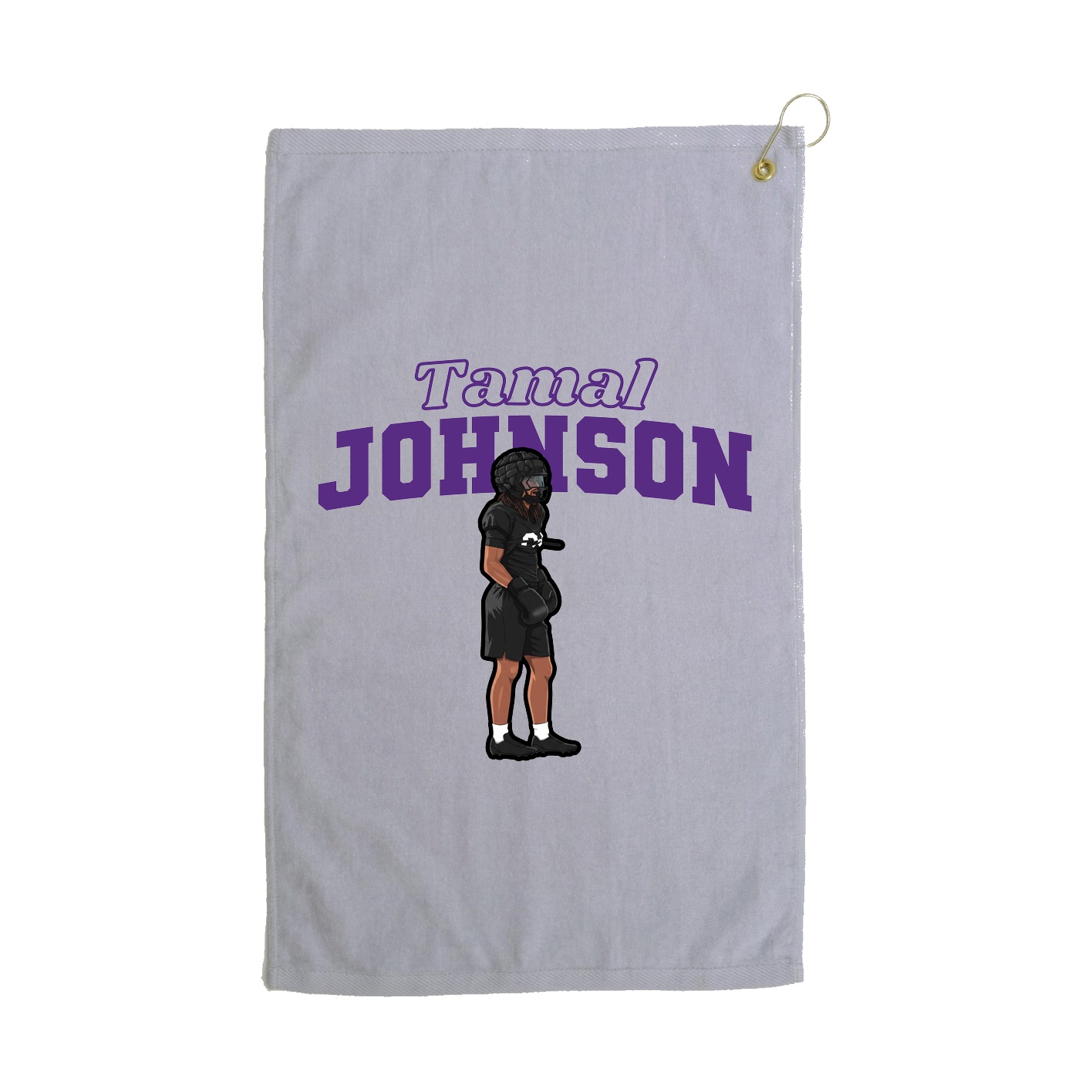 Golf Towel — Name Arch in Grey
