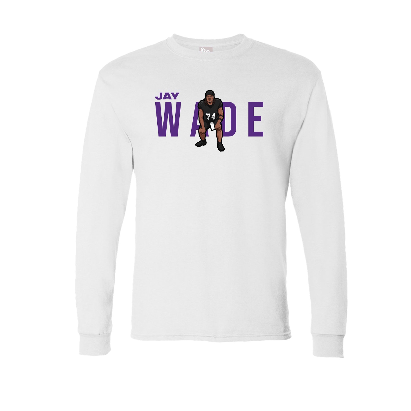 Long Sleeve Tee — Player Name in White