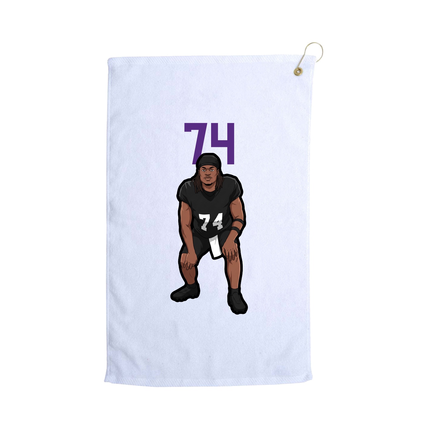 Golf Towel — Number Top in White