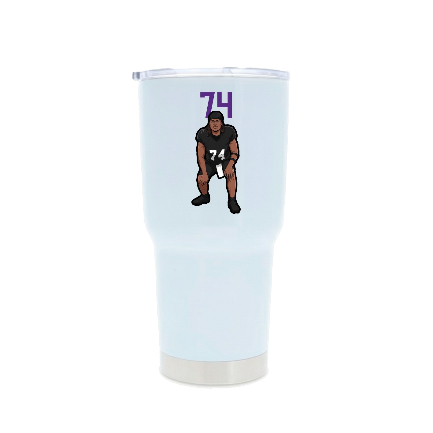 30oz Stainless Steel Tumbler — Number Top in White