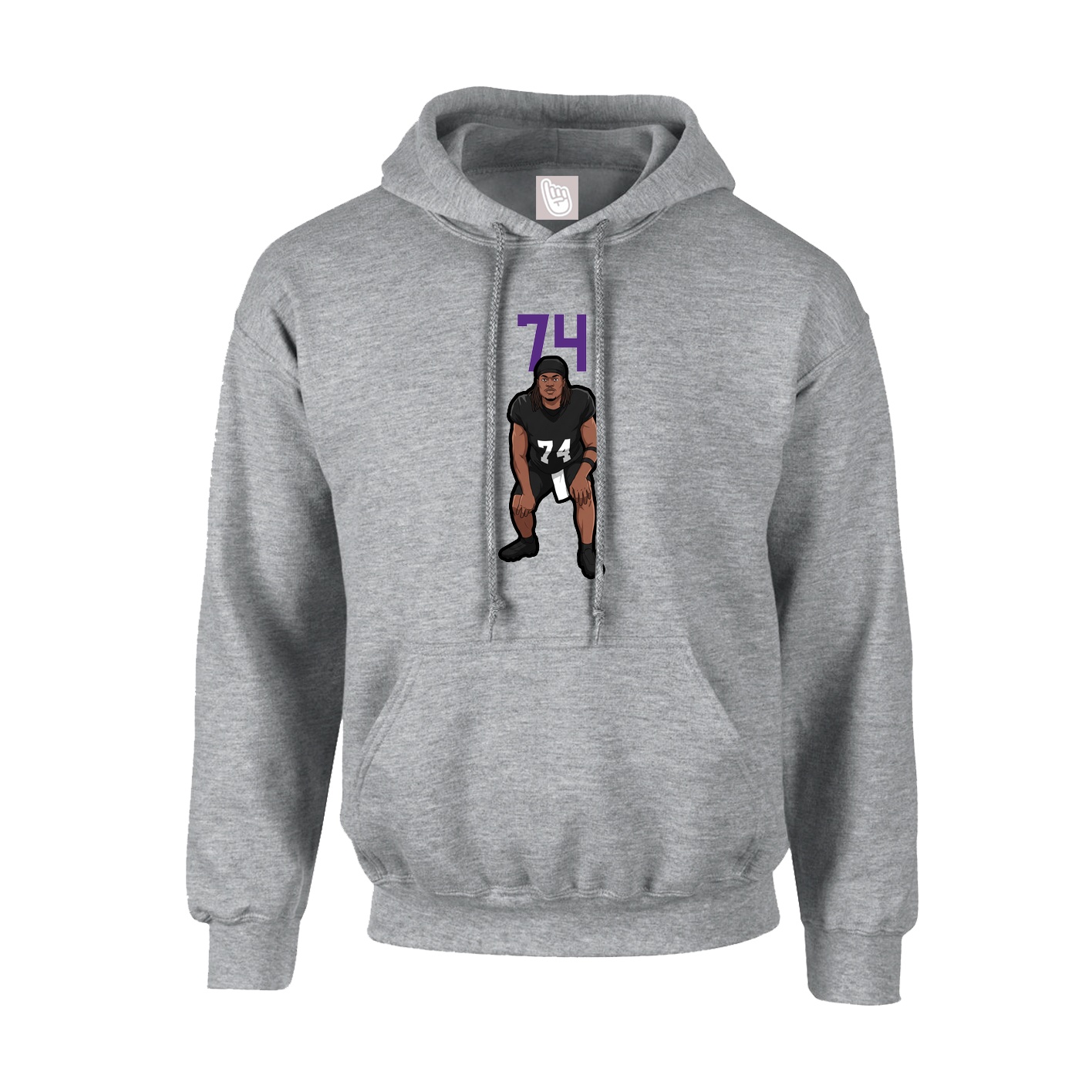 Hoodie — Number Top in Grey