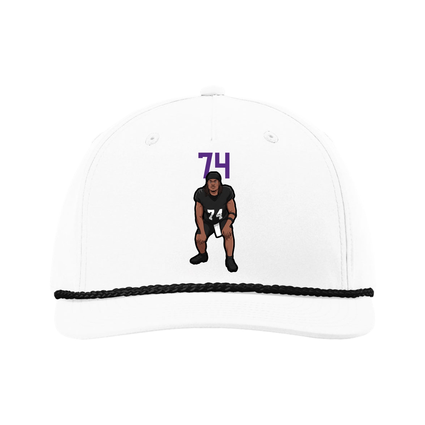 Five-Panel Classic Rope Cap — Number Top in White