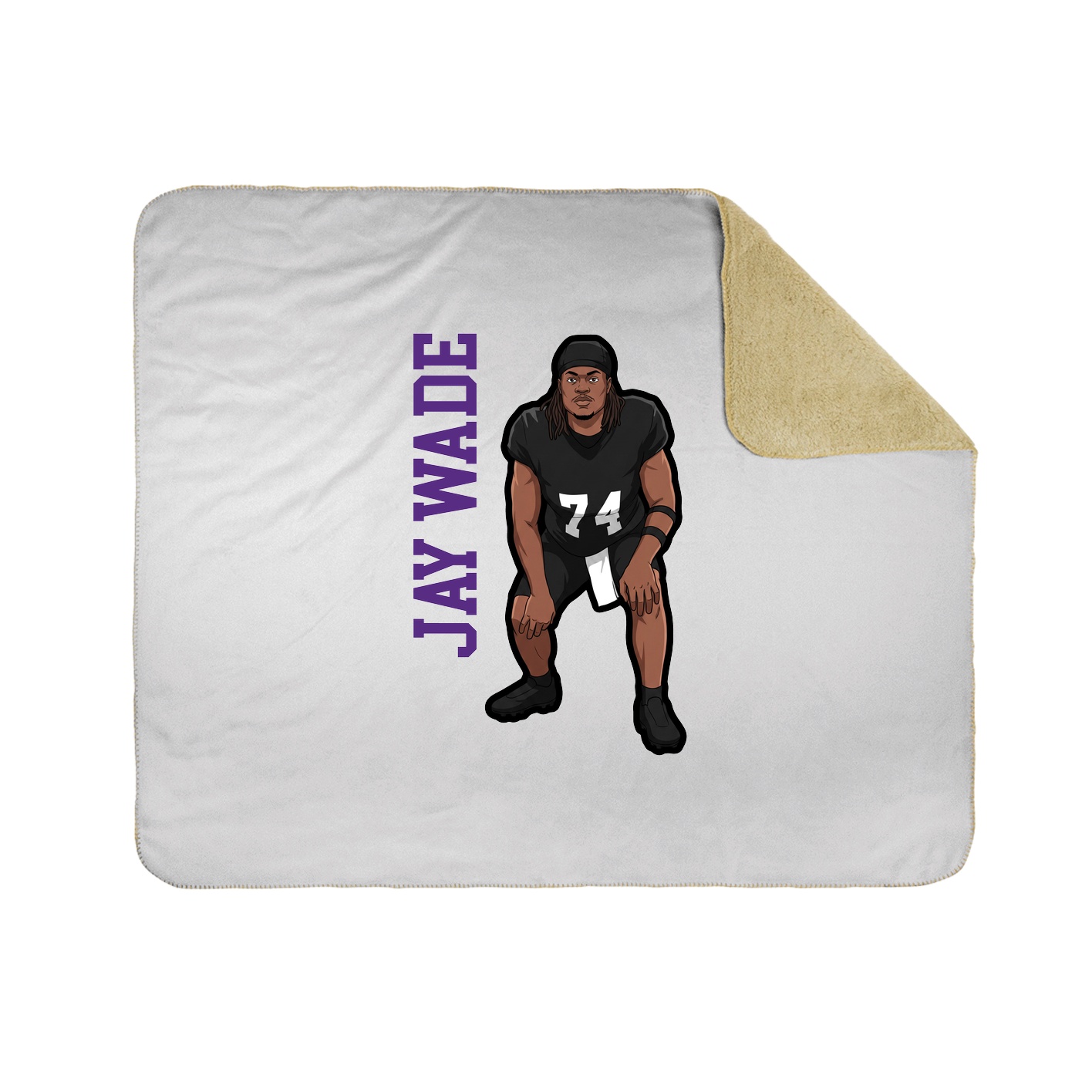 Throw Blanket — Name Vertical in White