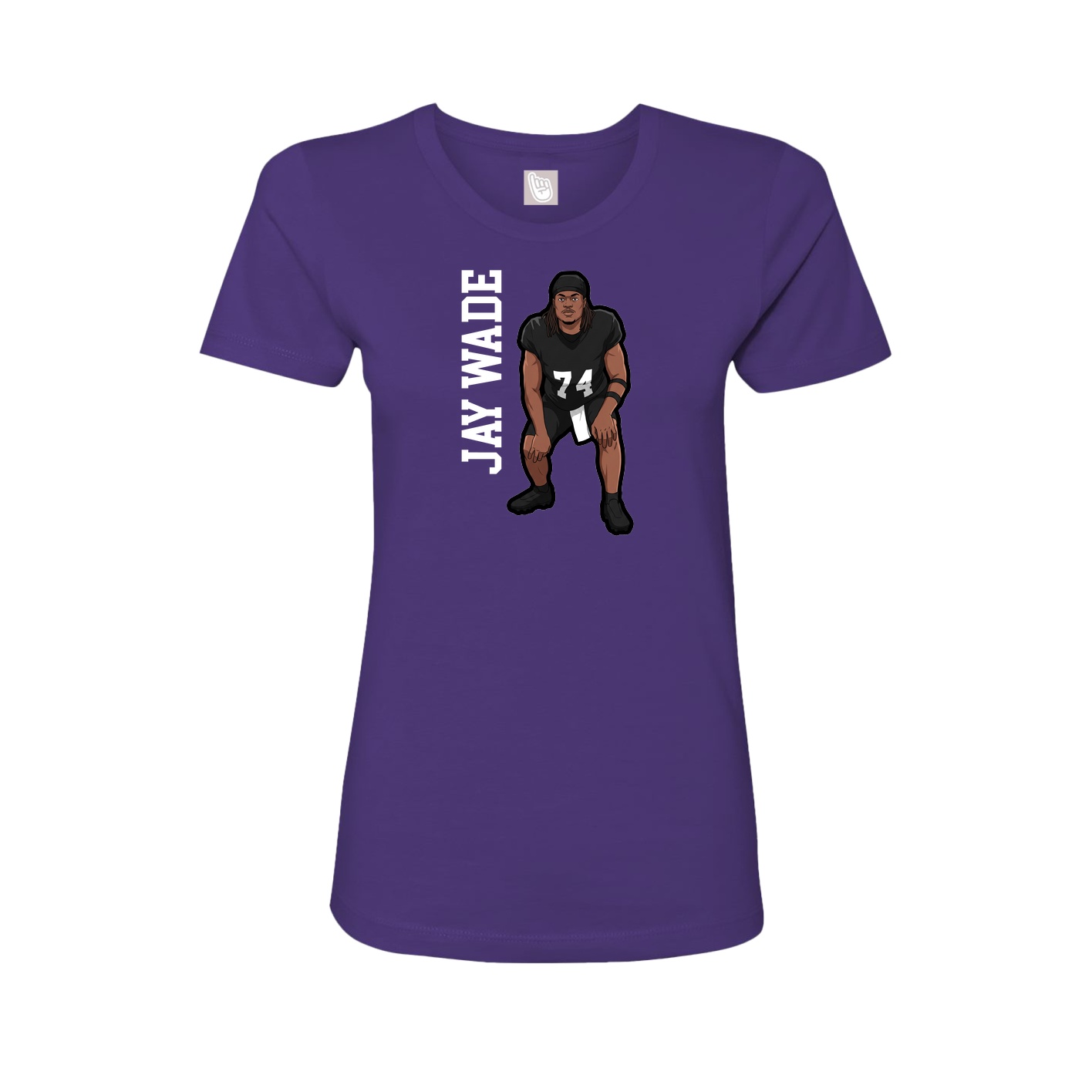 Fitted Women's Tee — Name Vertical in Purple