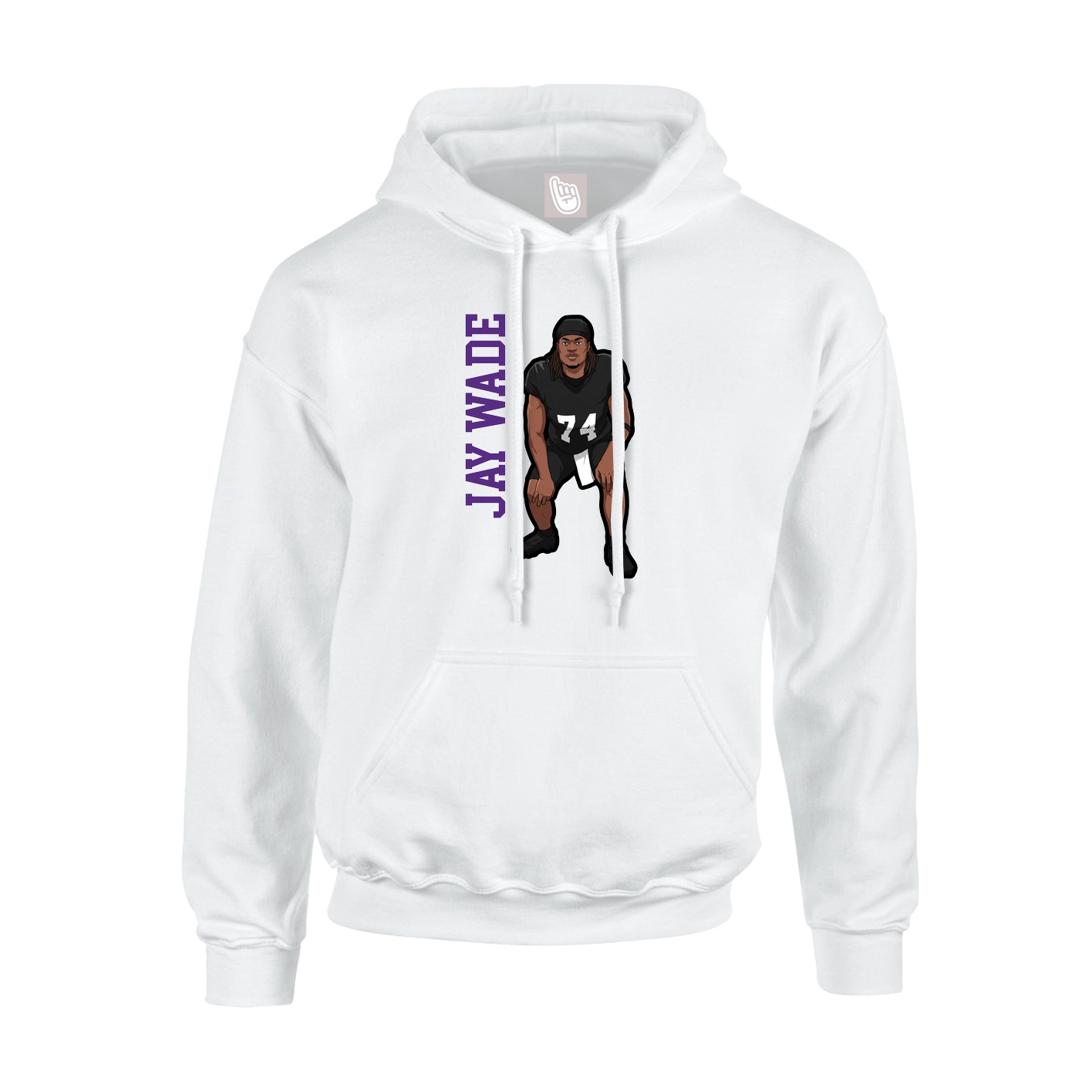 Hoodie — Name Vertical in White