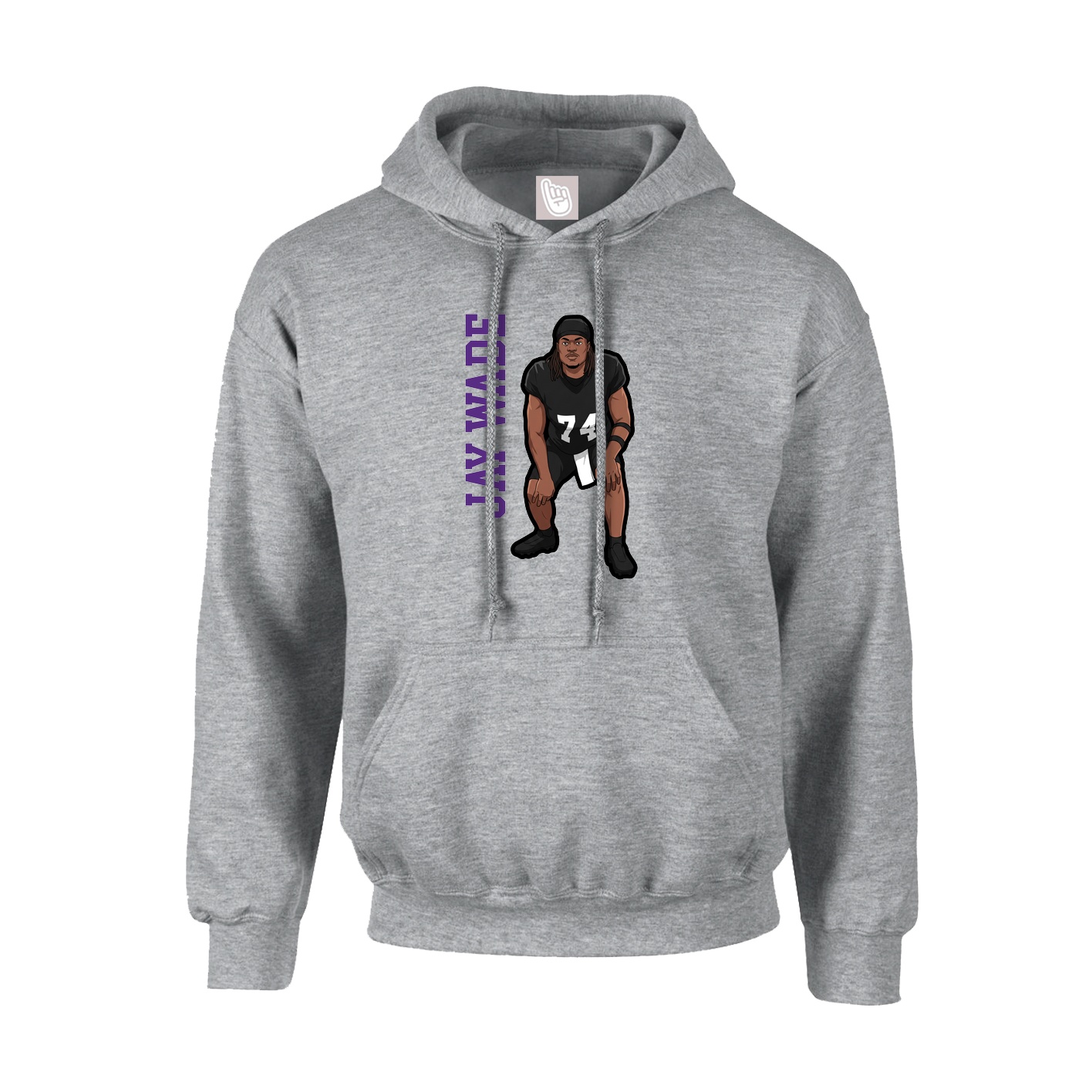 Youth Hoodie — Name Vertical in Grey