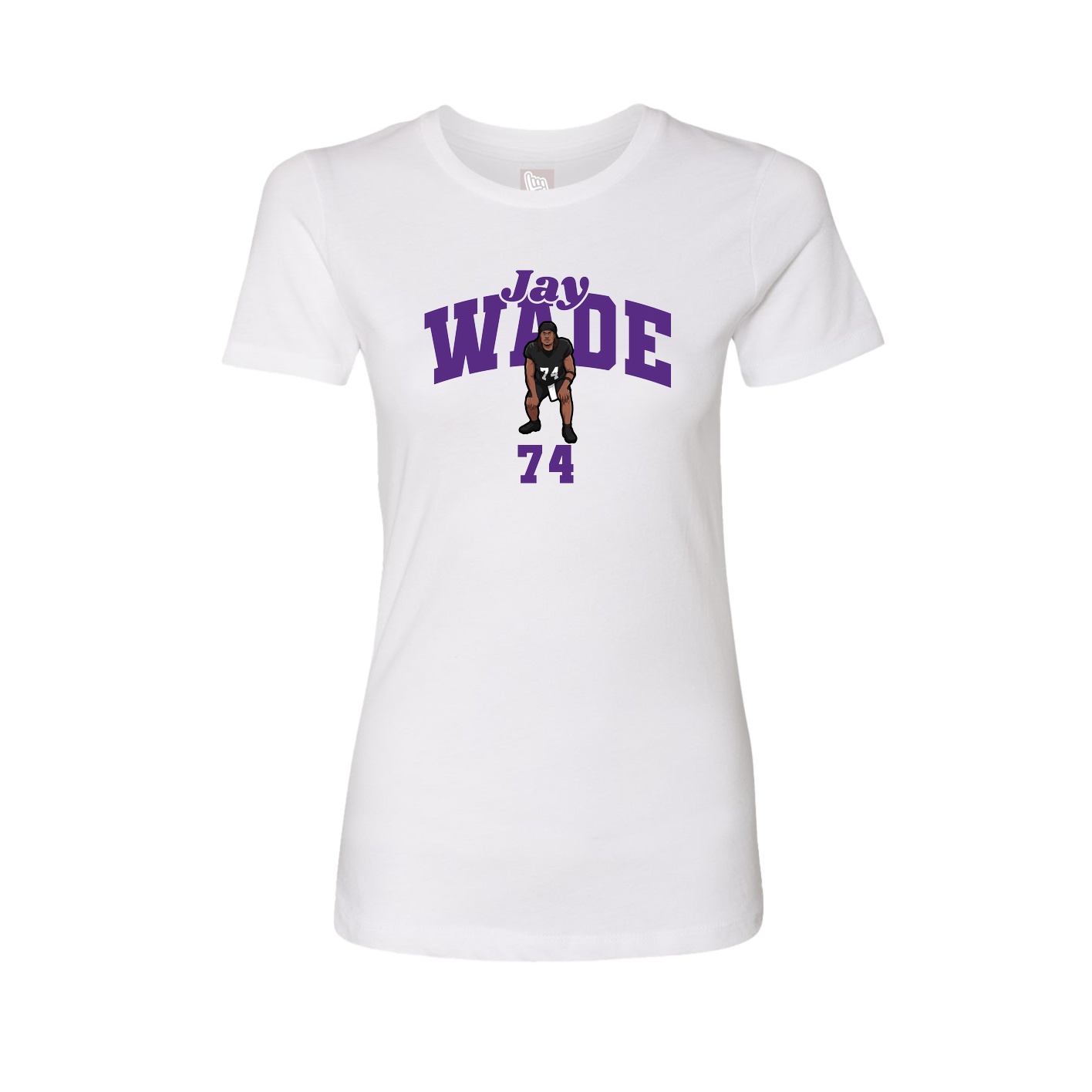 Fitted Women's Tee — Signature Arch in White
