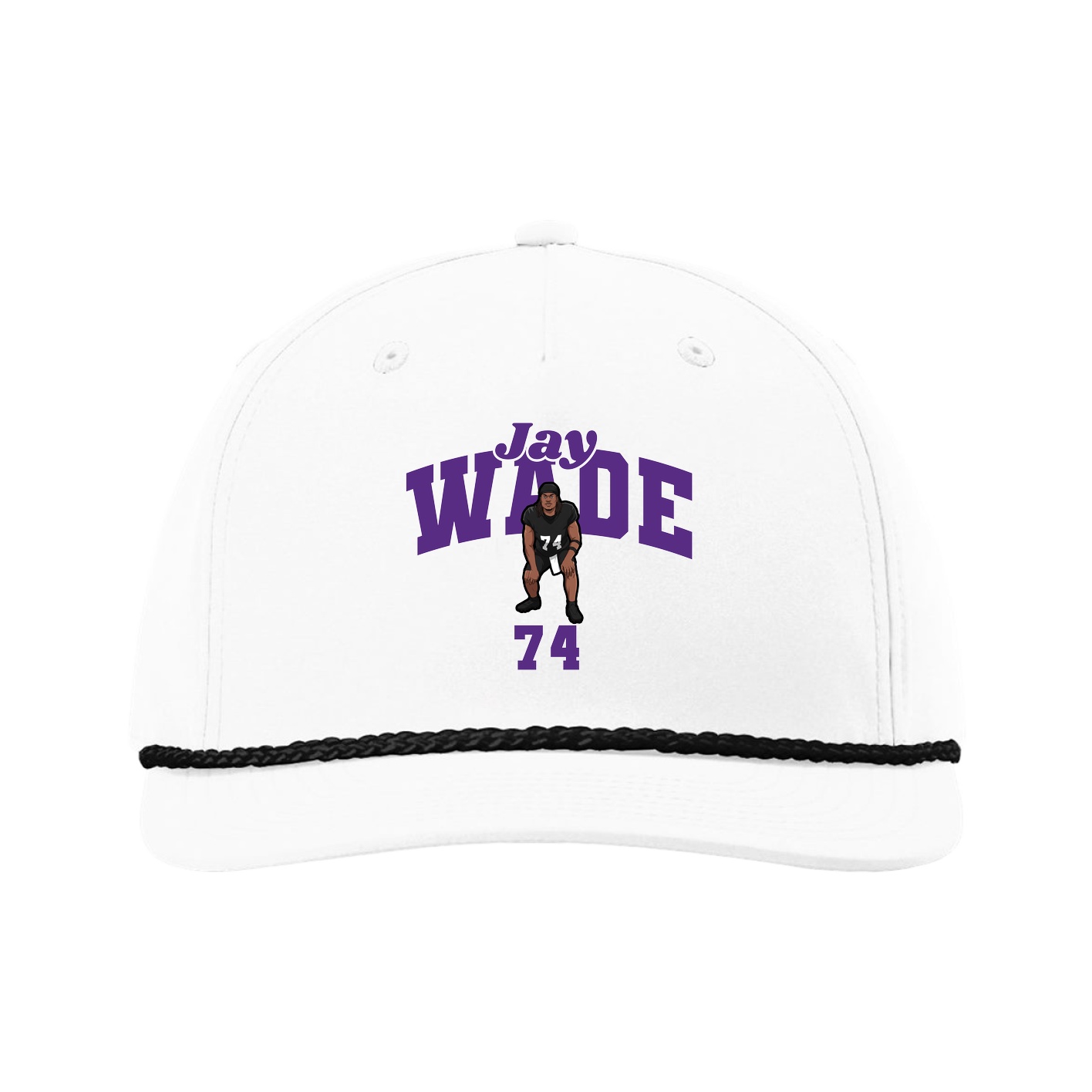 Five-Panel Classic Rope Cap — Signature Arch in White