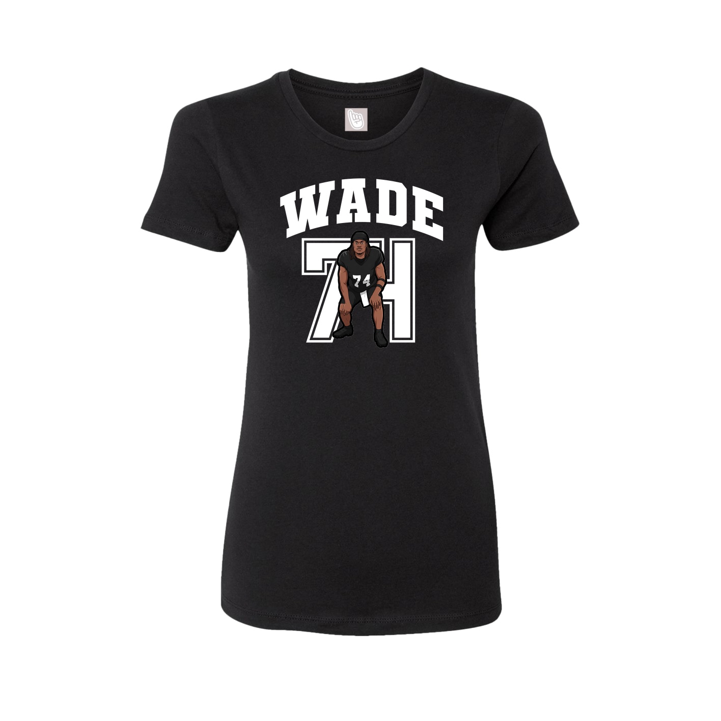 Fitted Women's Tee — Number in Black