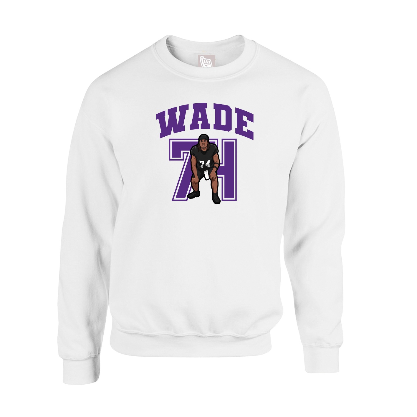 Fleece Crew — Number in White