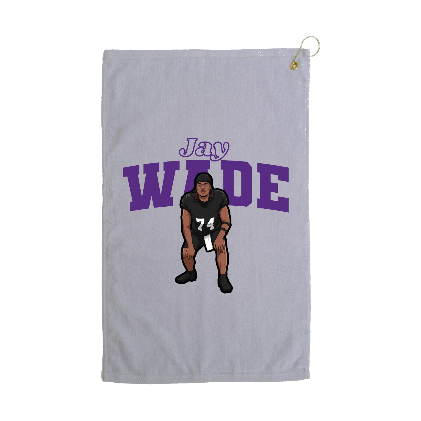 Golf Towel — Name Arch in Grey