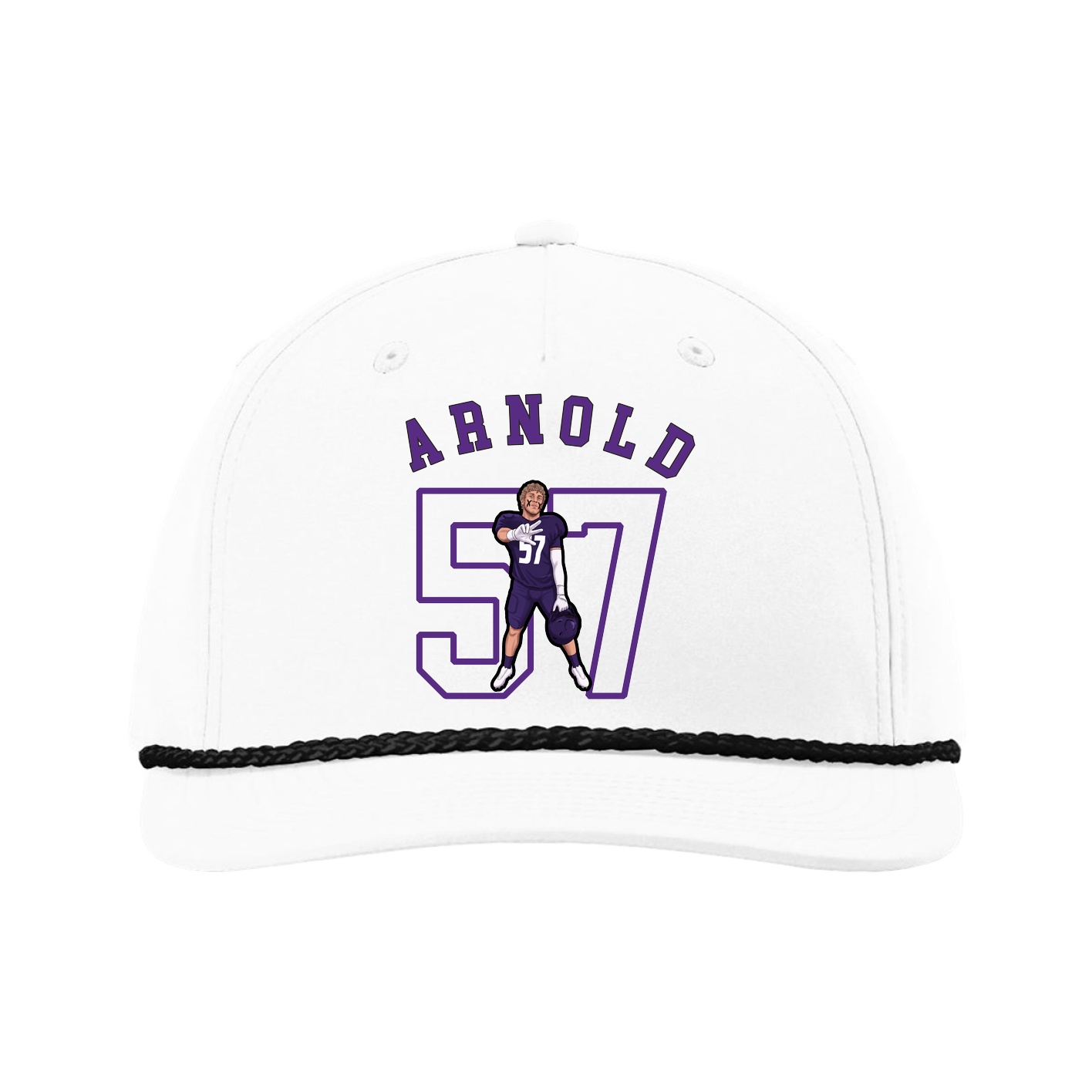 Five-Panel Classic Rope Cap — Shirsey Arch in White