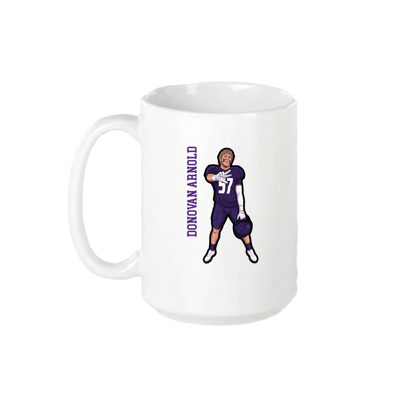 15oz Coffee Mug — Name Vertical in White