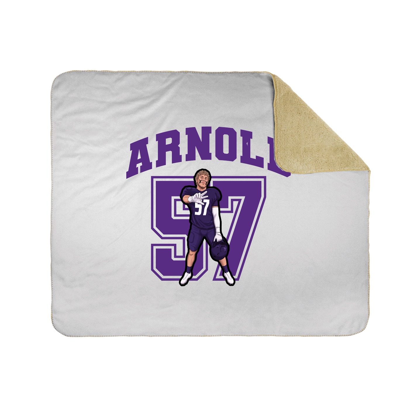 Throw Blanket — Number in White