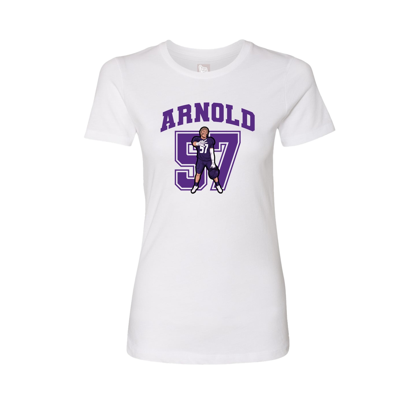 Fitted Women's Tee — Number in White