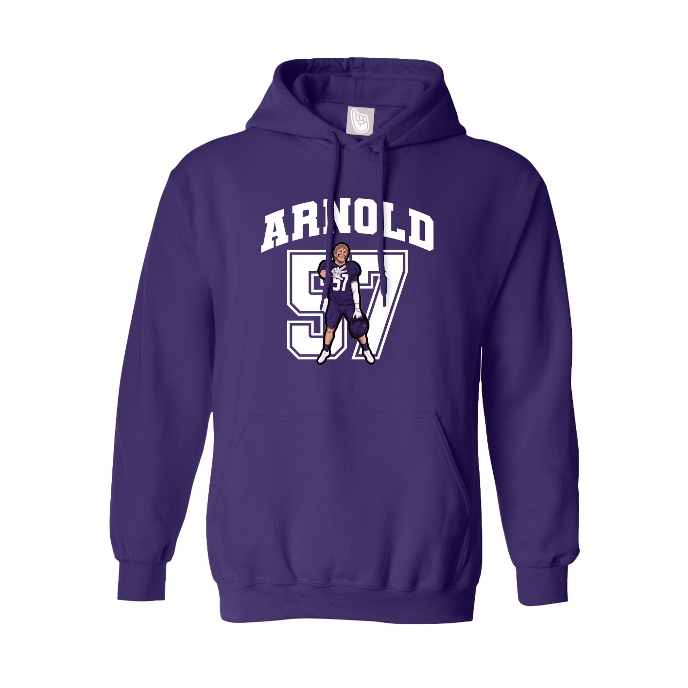 Youth Hoodie — Number in Purple