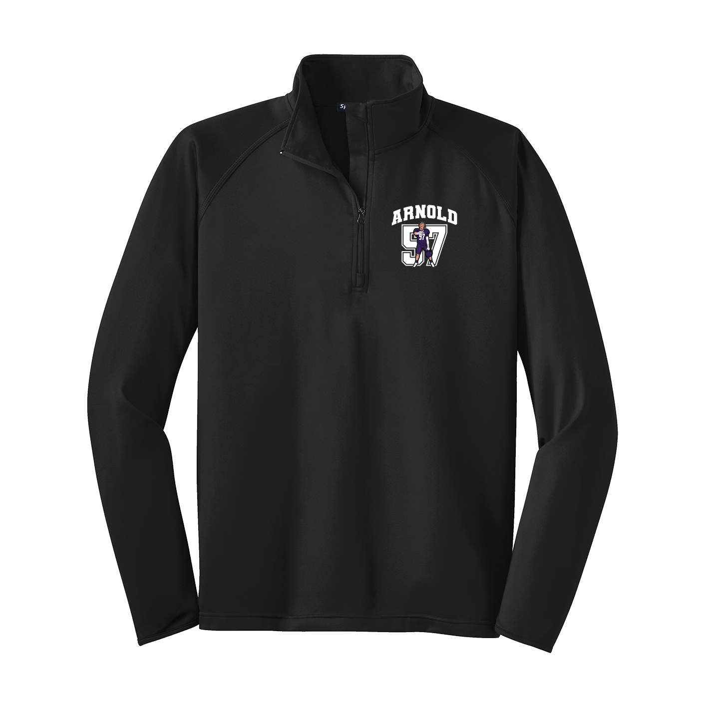 Q-Zip Pullover — Number in Black