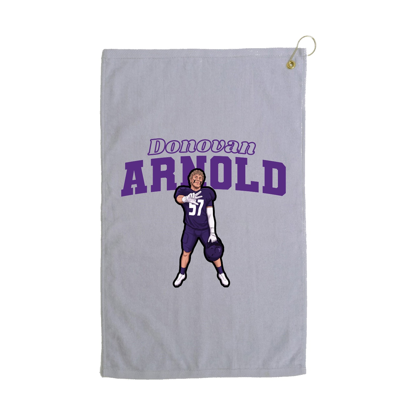 Golf Towel — Name Arch in Grey