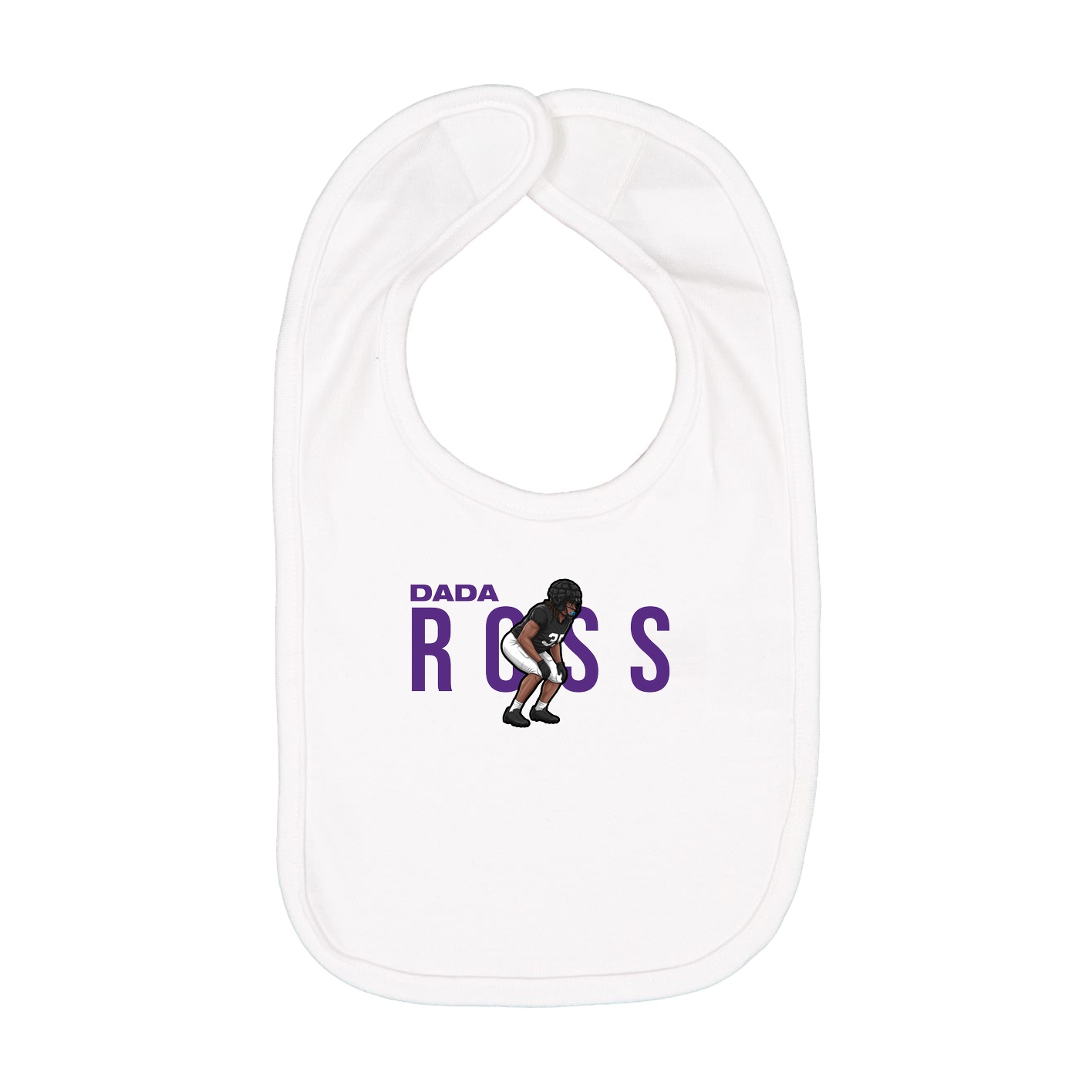 Infant Bib — Player Name in White