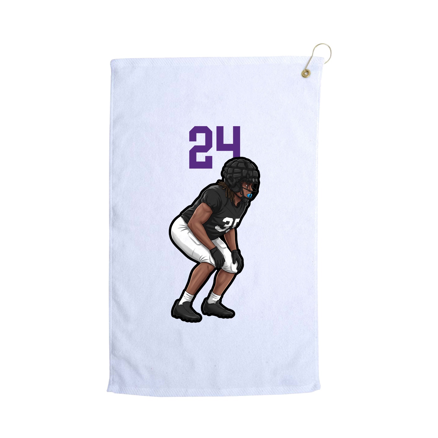 Golf Towel — Number Top in White