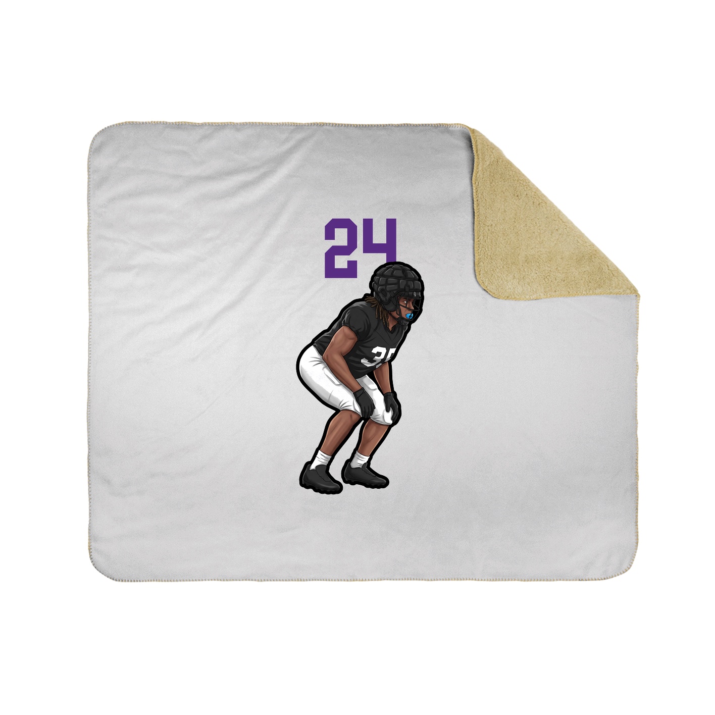 Throw Blanket — Number Top in White