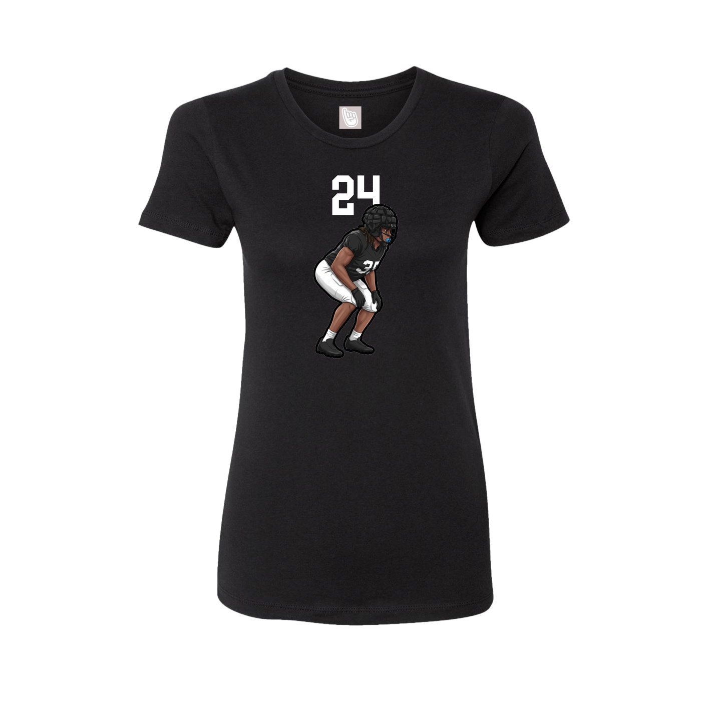 Fitted Women's Tee — Number Top in Black