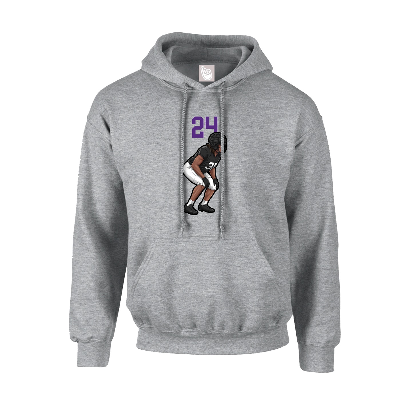Youth Hoodie — Number Top in Grey