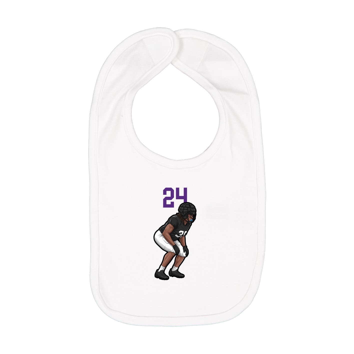 Infant Bib — Number Top in White