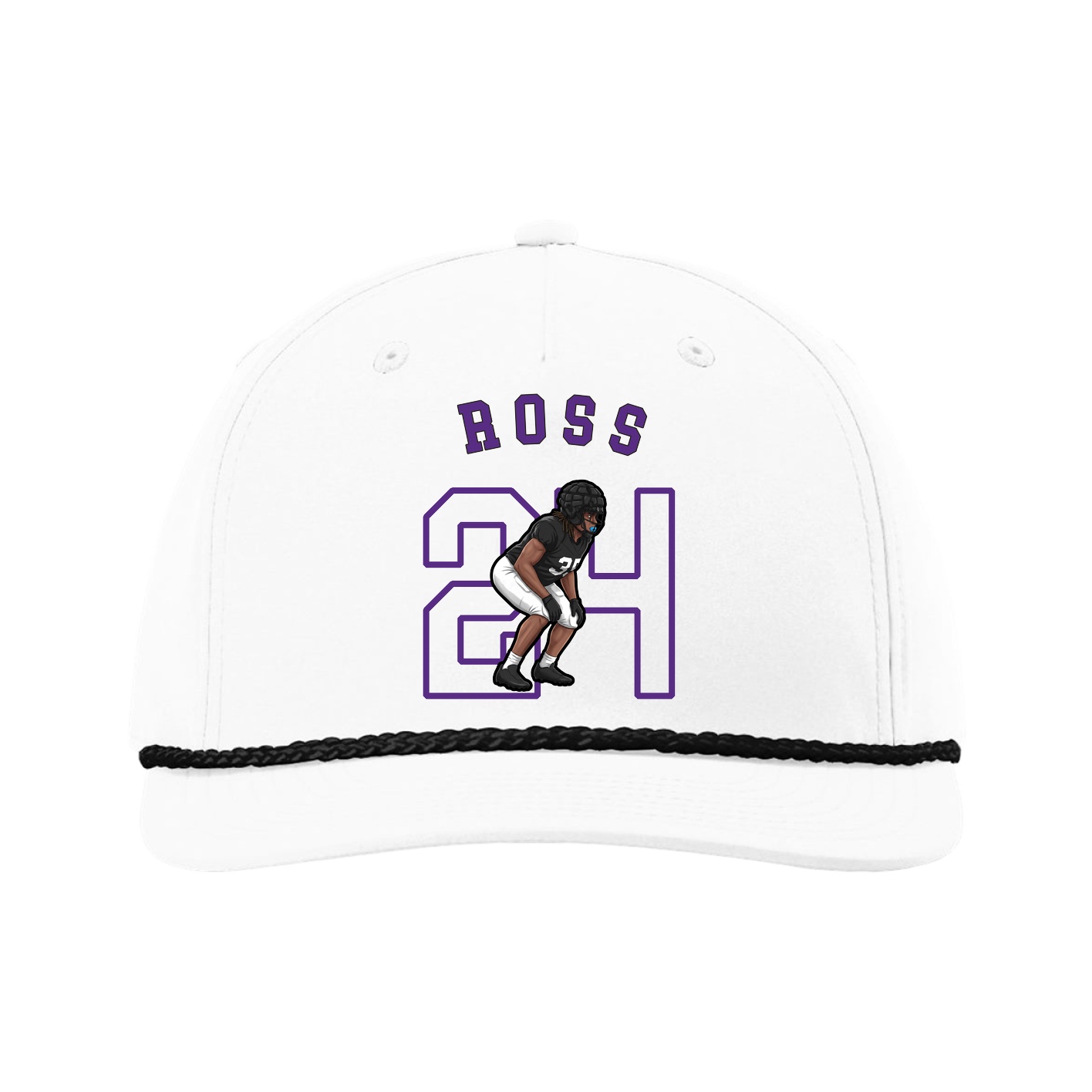 Five-Panel Classic Rope Cap — Shirsey Arch in White