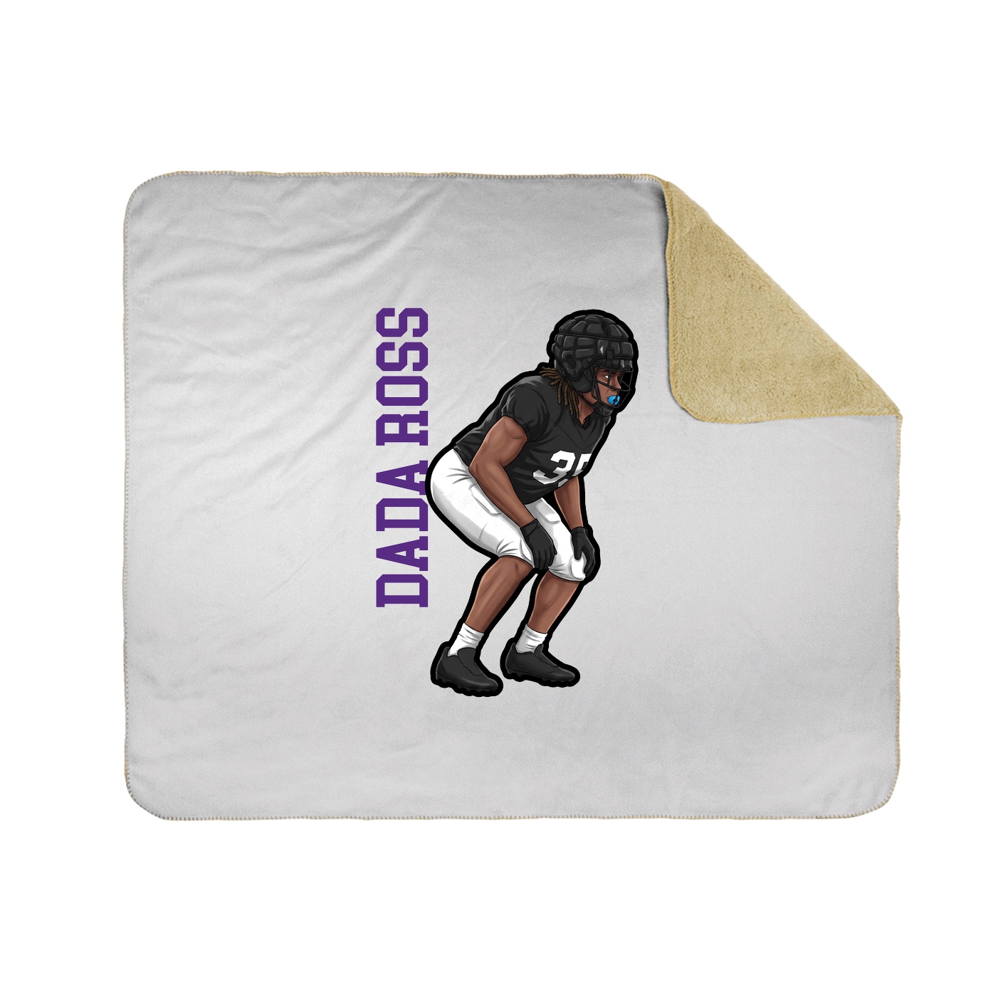 Throw Blanket — Name Vertical in White