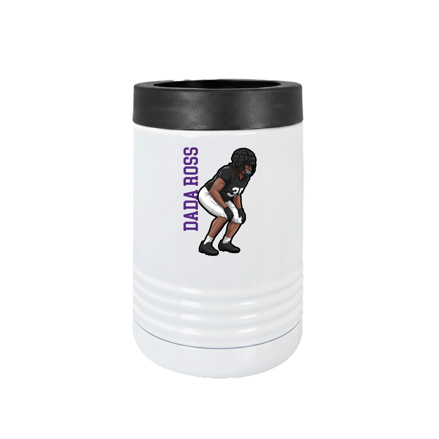 Beverage Holder — Name Vertical in White