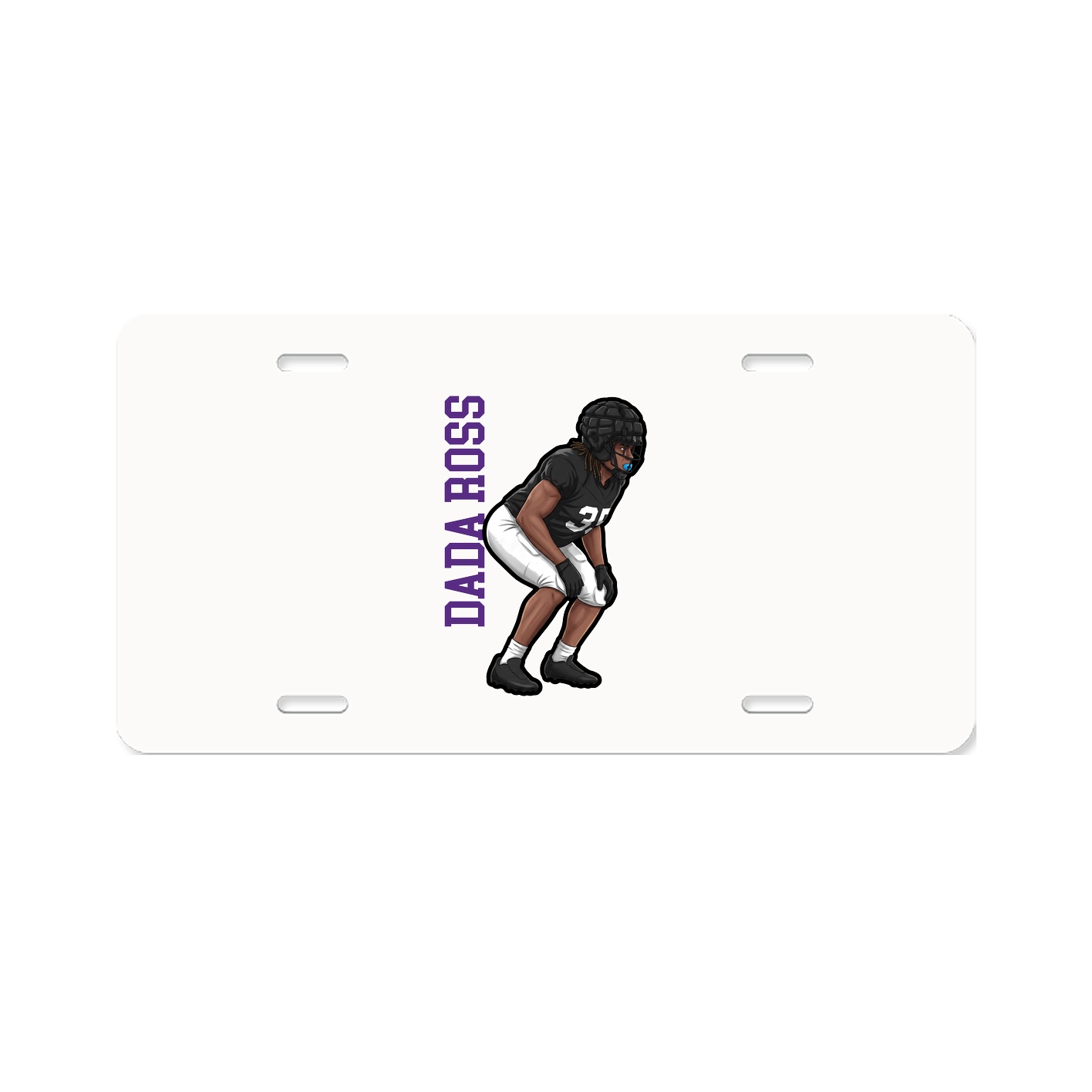 License Plate — Name Vertical in Classic