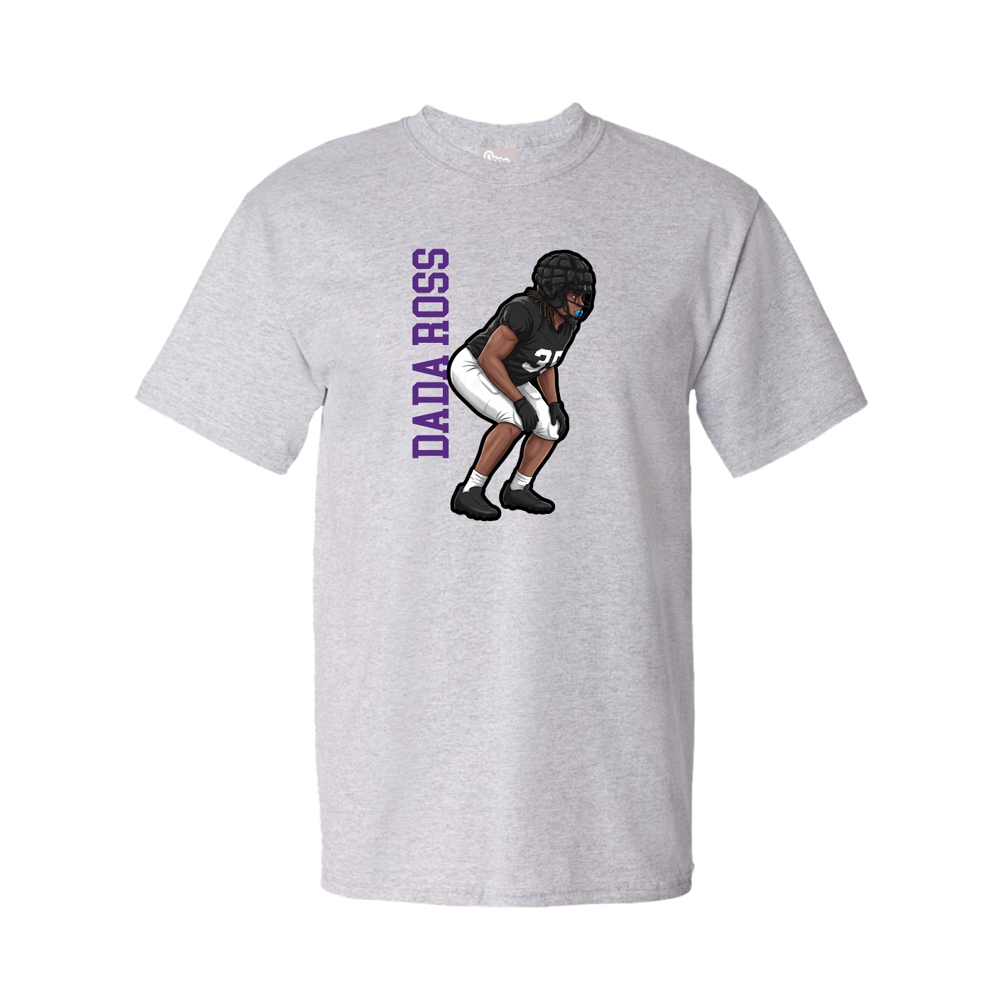 Tee — Name Vertical in Grey