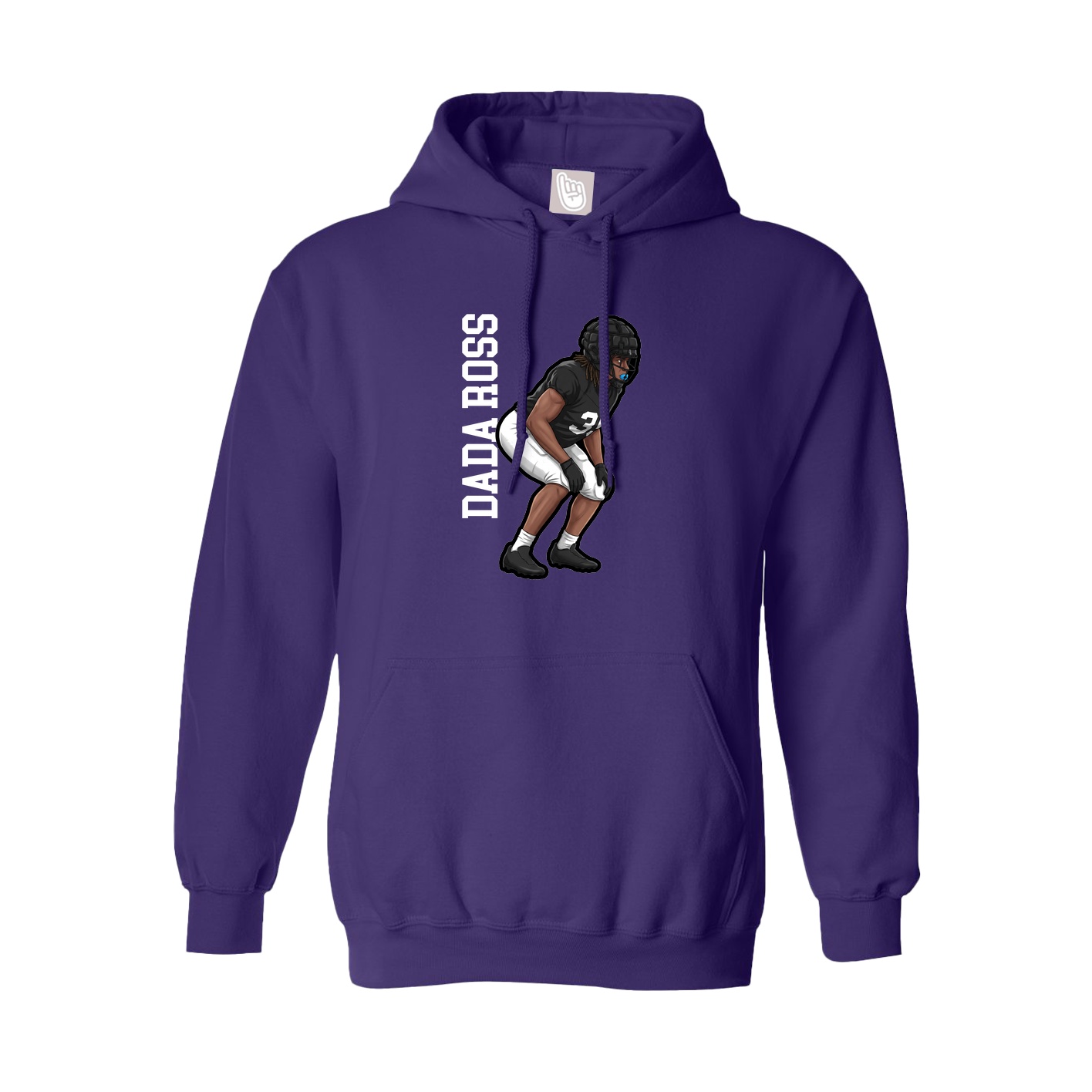 Youth Hoodie — Name Vertical in Purple