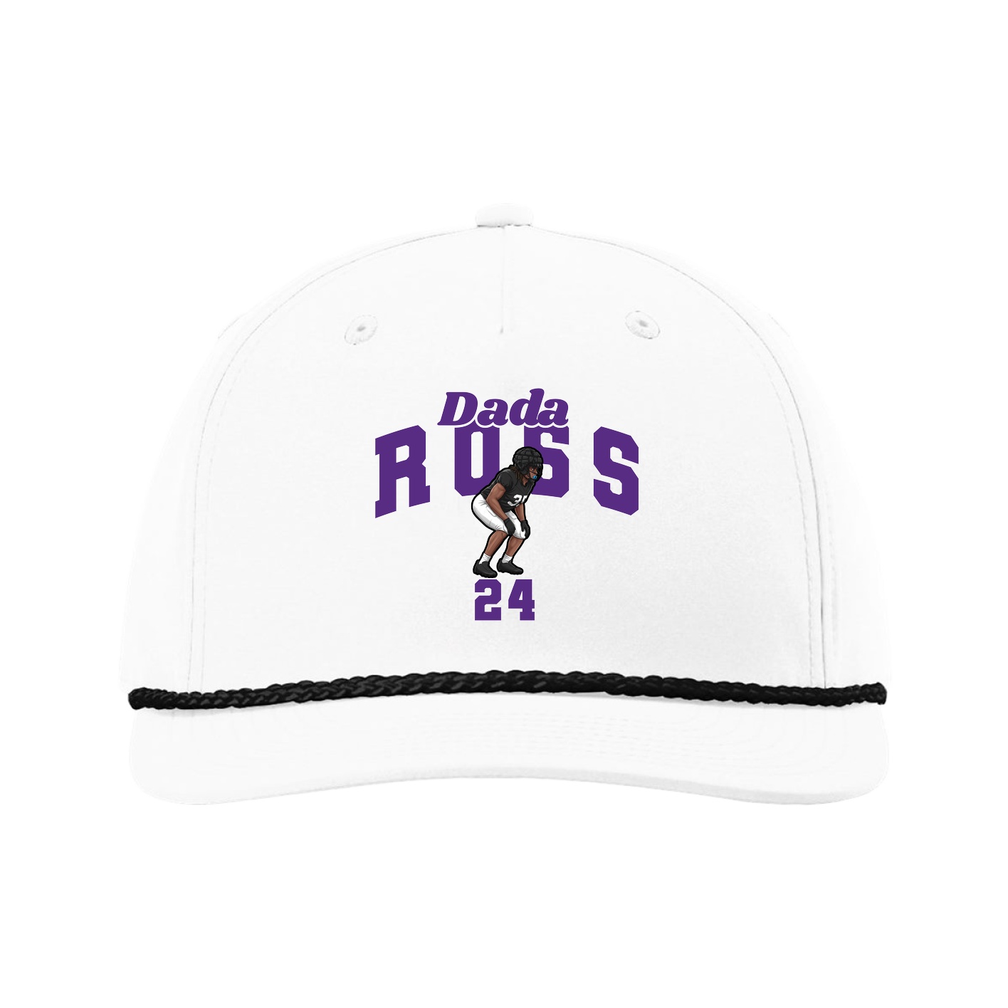 Five-Panel Classic Rope Cap — Signature Arch in White