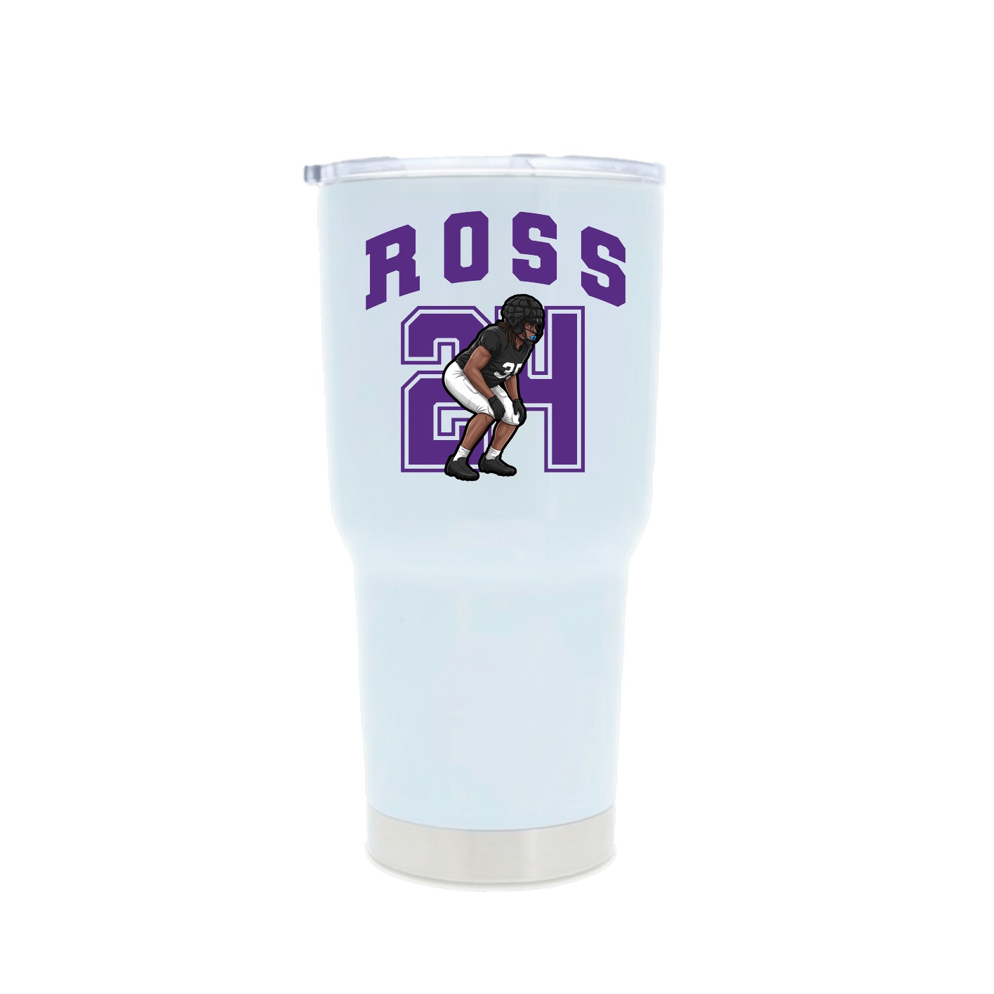 30oz Stainless Steel Tumbler — Number in White
