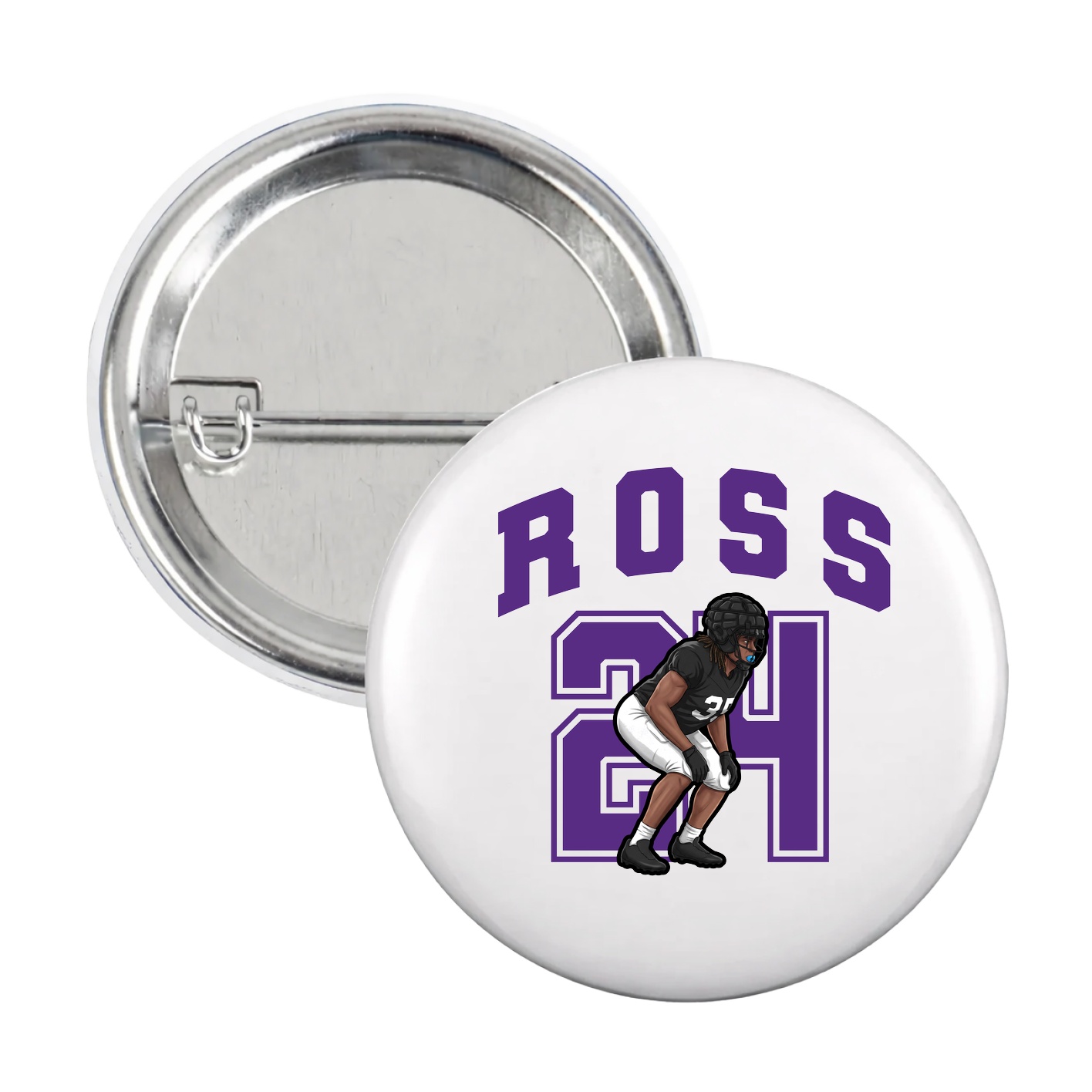 Game Day Button — Number in White