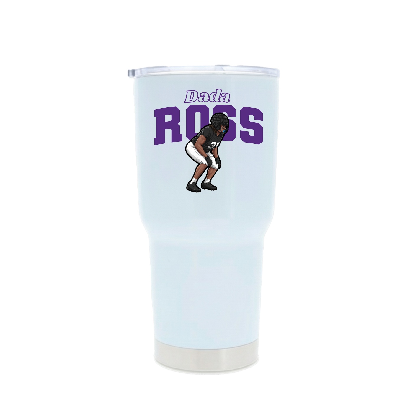 30oz Stainless Steel Tumbler — Name Arch in White