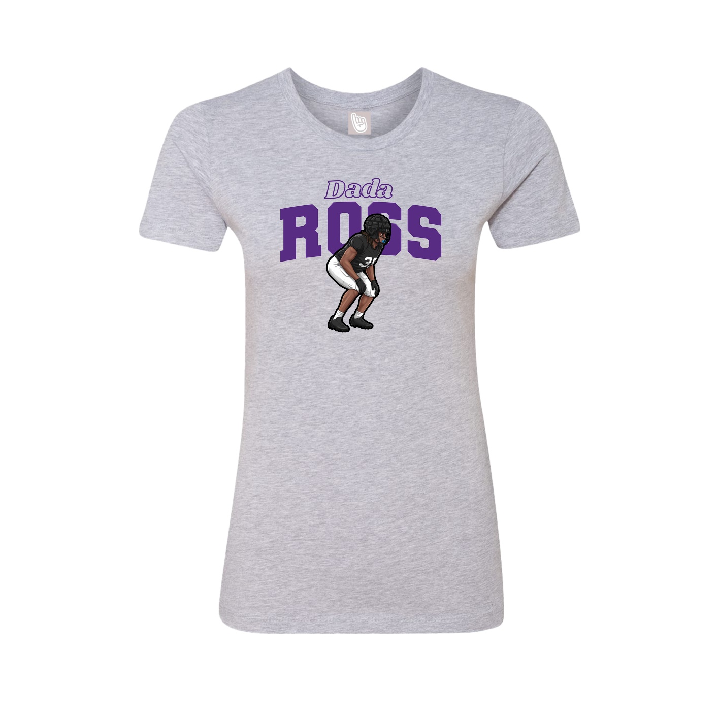Fitted Women's Tee — Name Arch in Grey