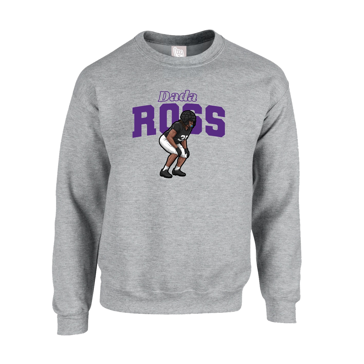 Fleece Crew — Name Arch in Grey