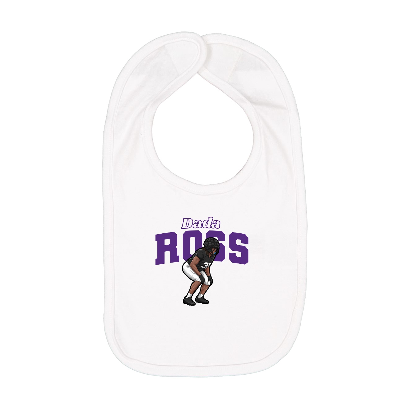 Infant Bib — Name Arch in White