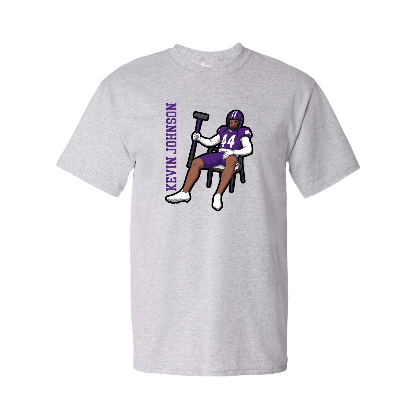 Tee — Name Vertical in Grey