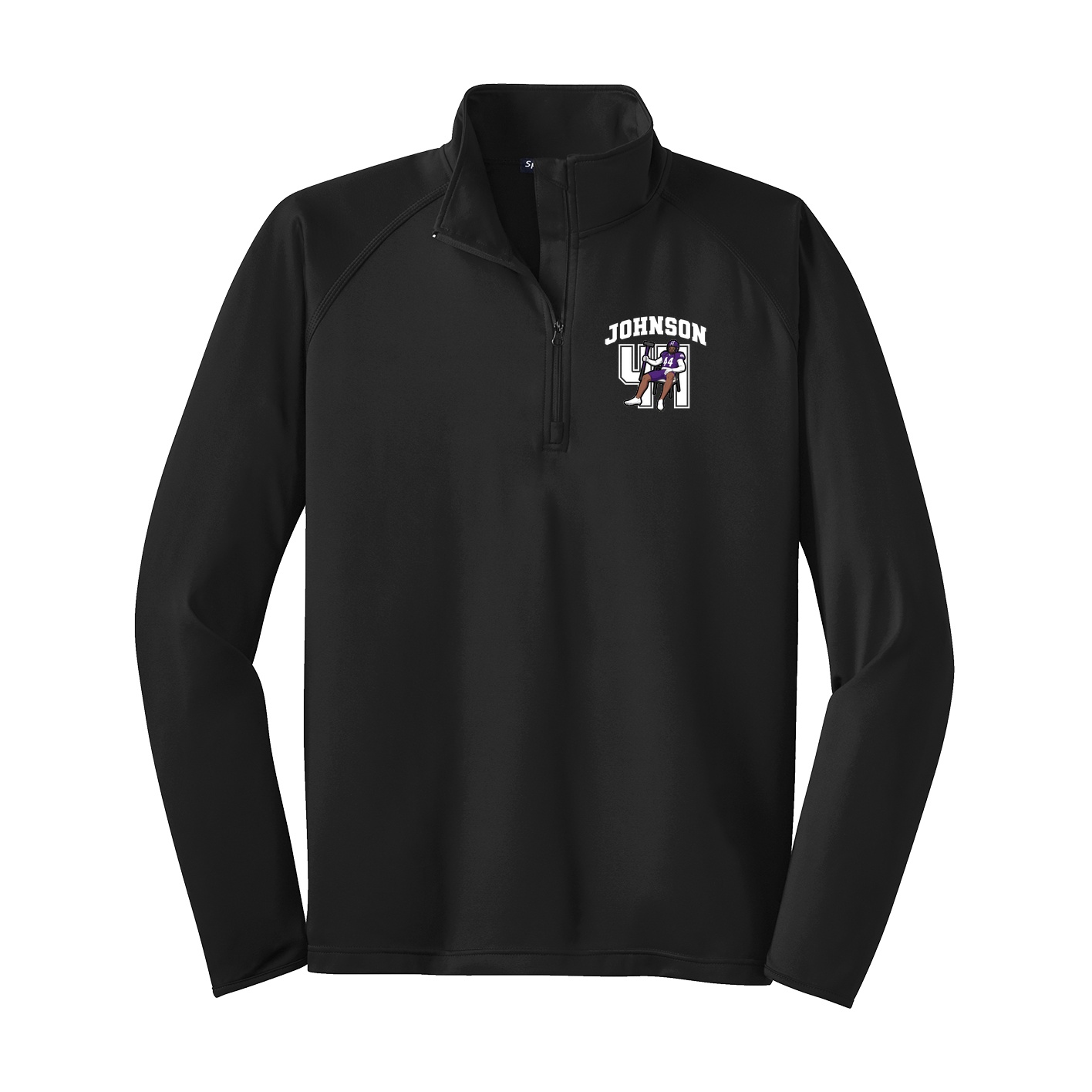Q-Zip Pullover — Number in Black