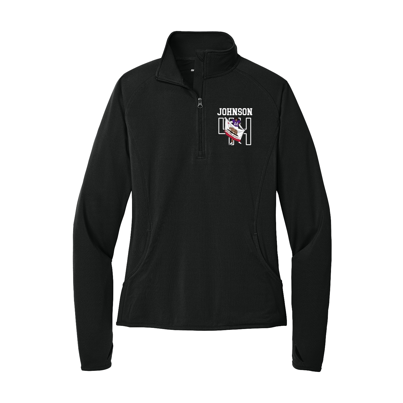 Women's Q-Zip Pullover — Shirsey in Black