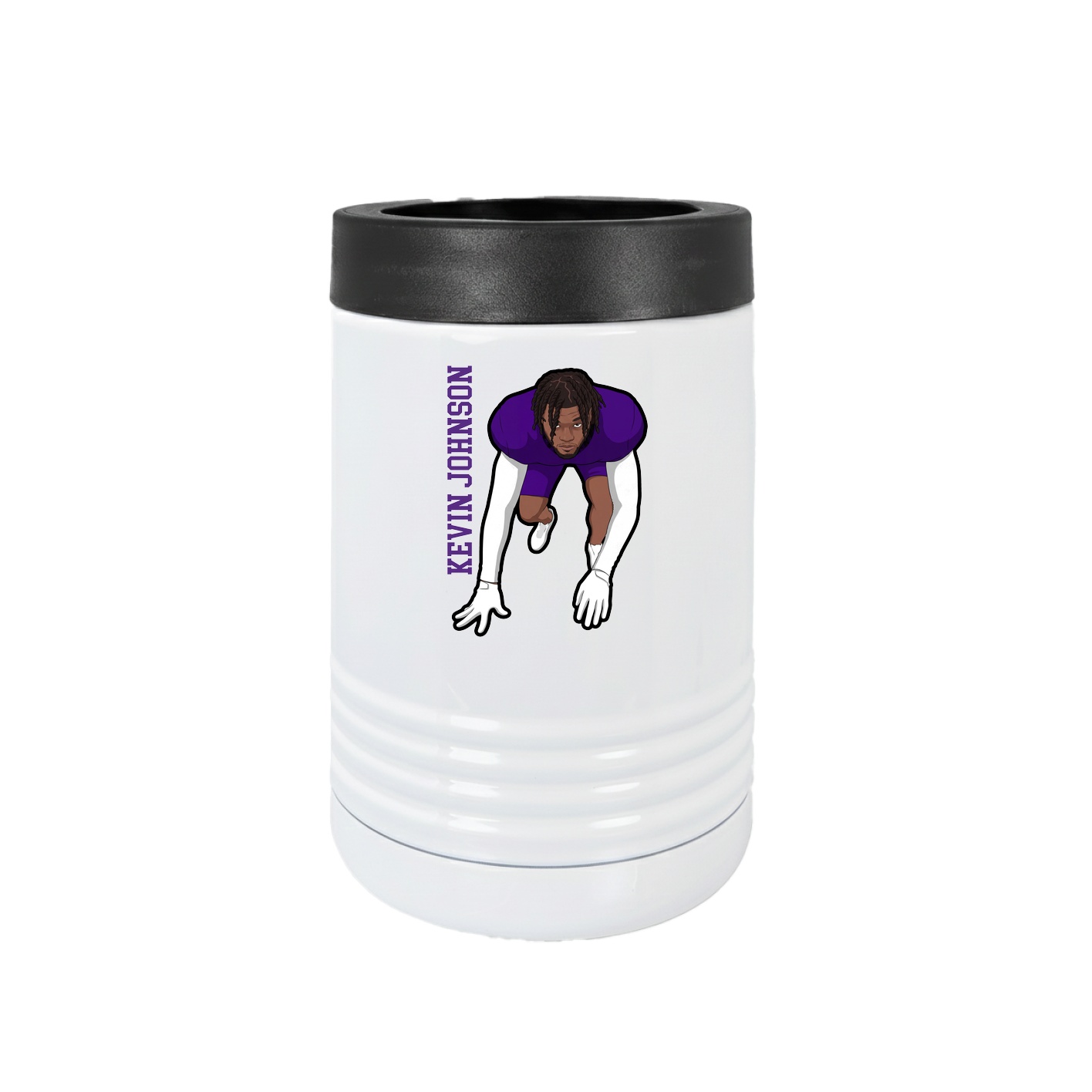 Beverage Holder — Name Vertical in White